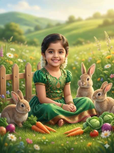 Photorealistic Storybook Baby Garden