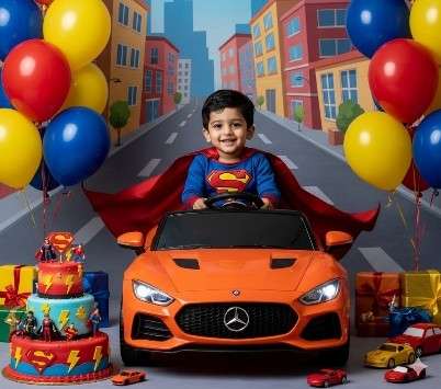 Vibrant Toddler Hero Portrait