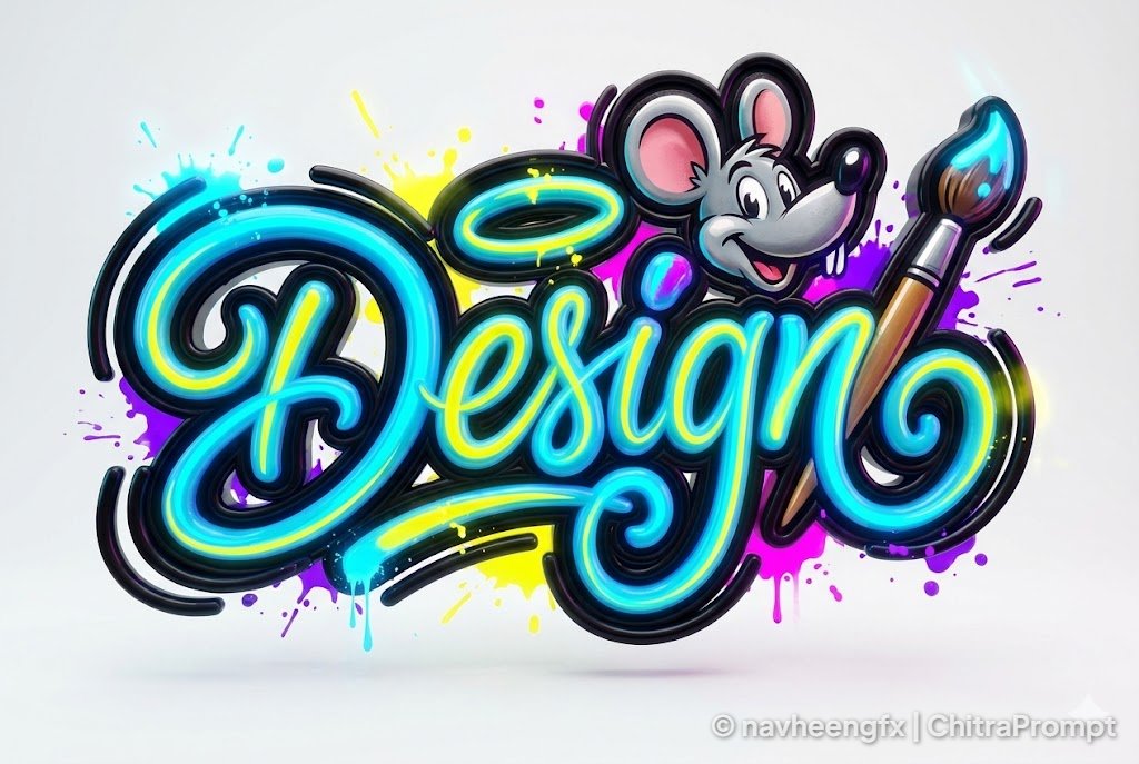Dynamic Neon Design Graffiti