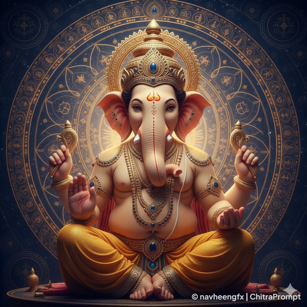 Divine Ganesha: Golden Radiance
