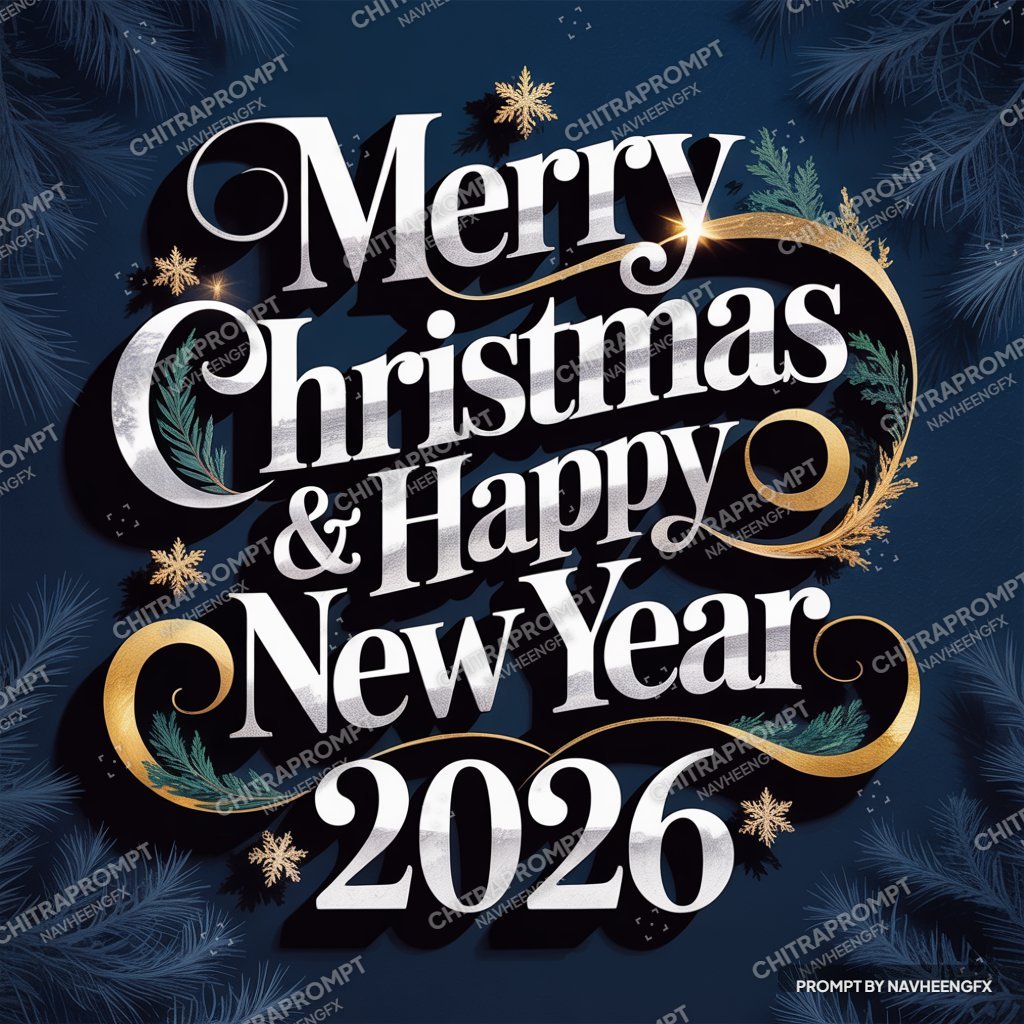 Elegant 2026 Festive Foil Card