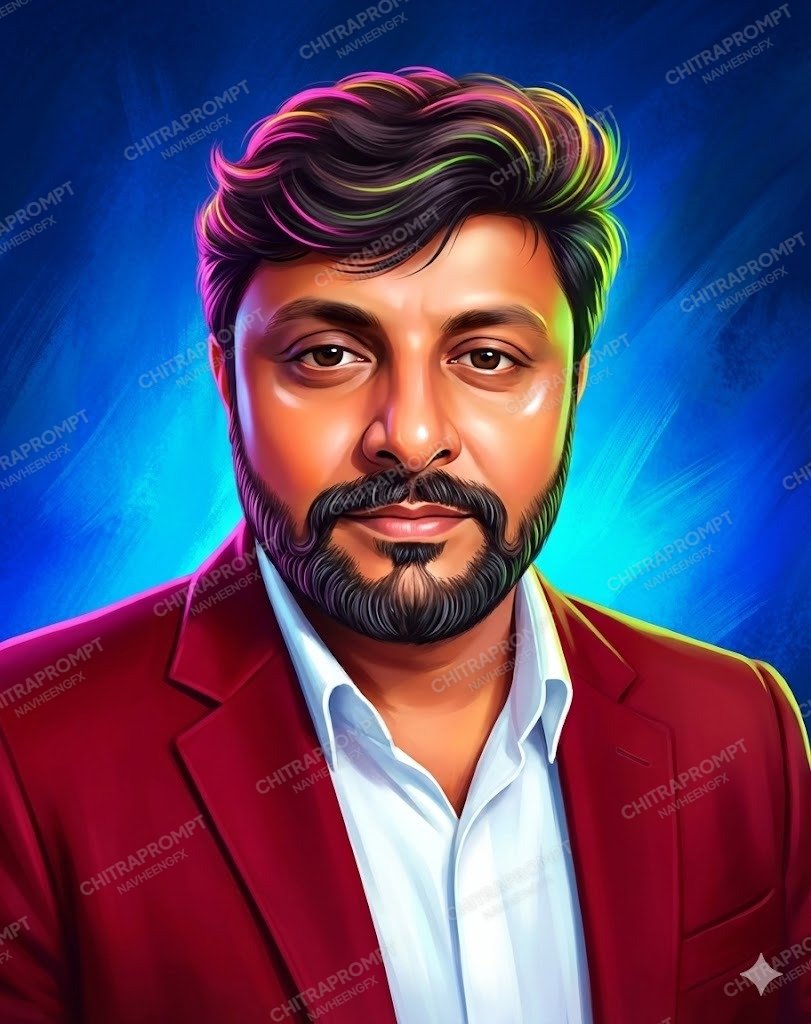 Heroic Neon Digital Portrait
