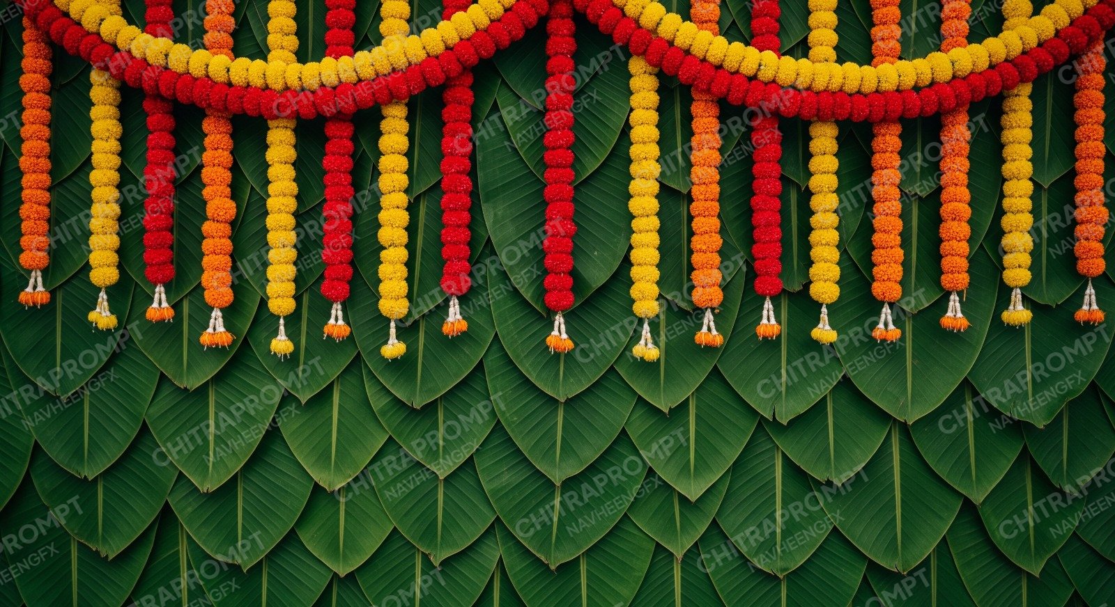 Festive Indian Botanical Wall