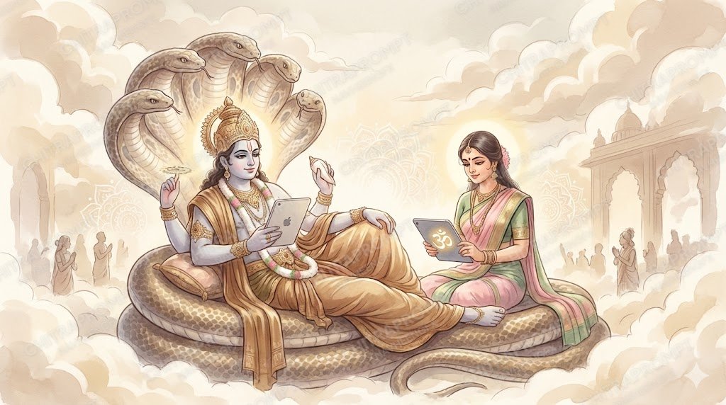 Divine Tech in Celestial Watercolor