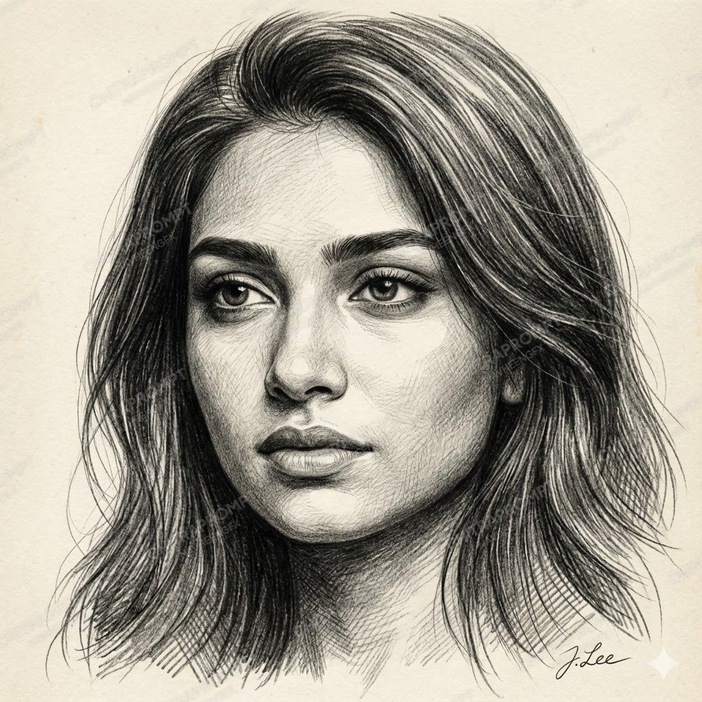 Introspective Graphite Portrait