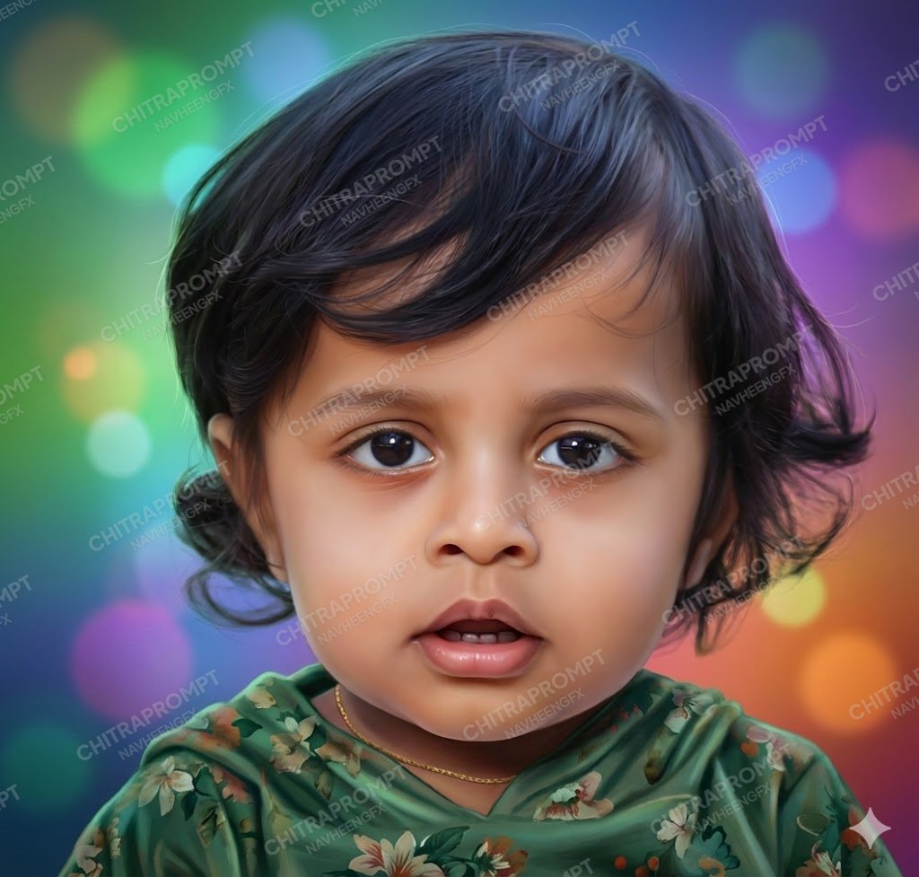 Vibrant Indian Baby Studio Portrait
