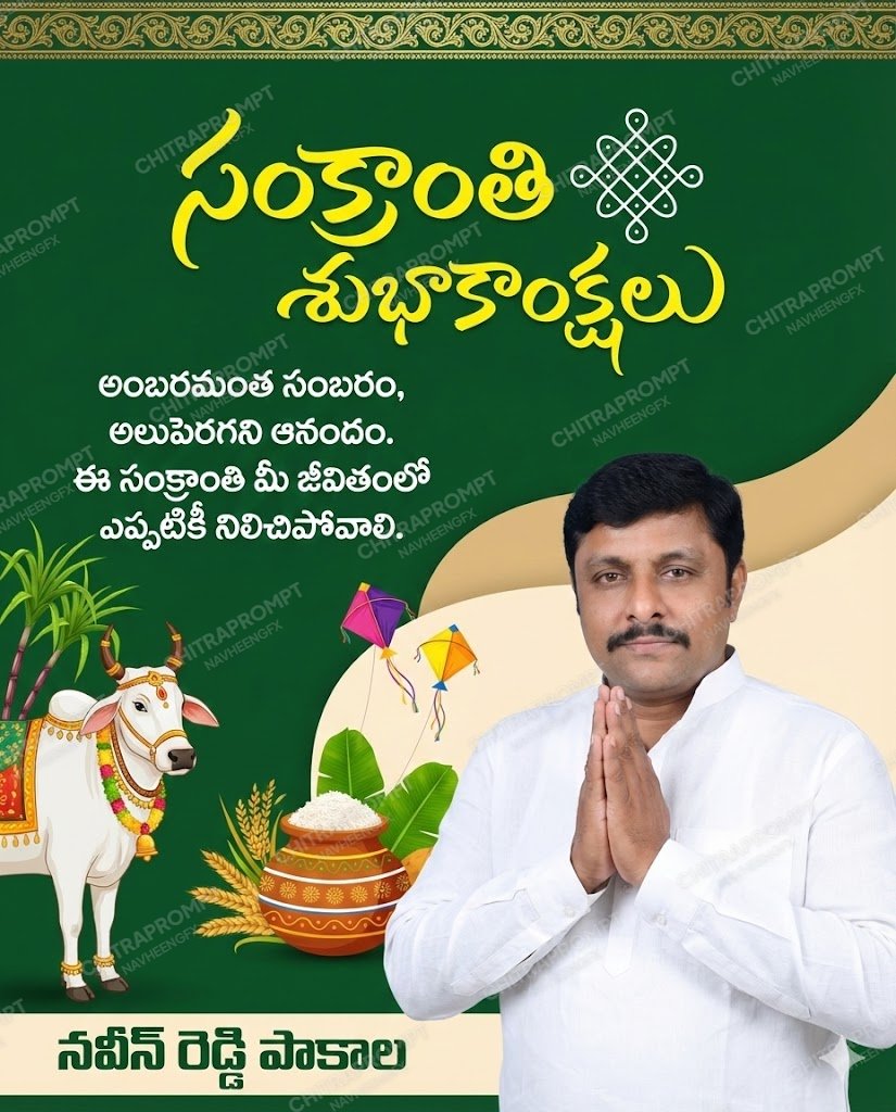 Traditional Telugu Sankranthi Greeting Poster