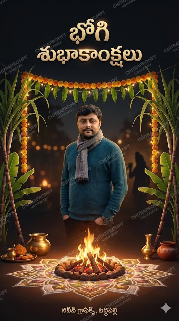 Premium Bhogi Festive Night Poster