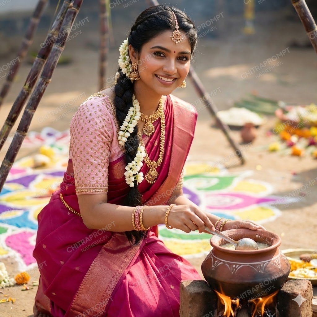 Authentic South Indian Pongal Portrait