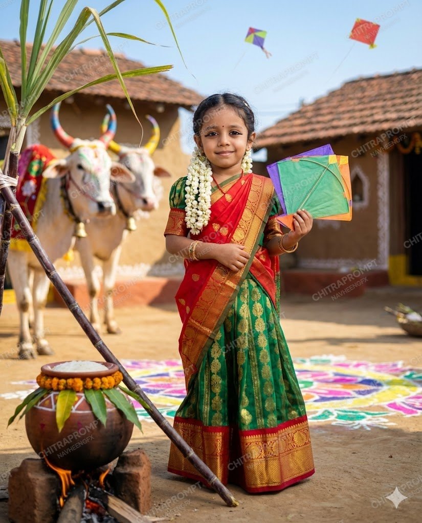 Little Girl's Festive Sankranthi
