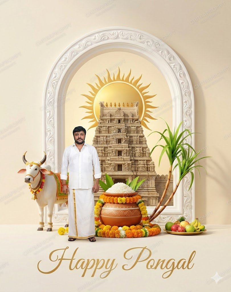 Premium Minimalist Pongal Greeting
