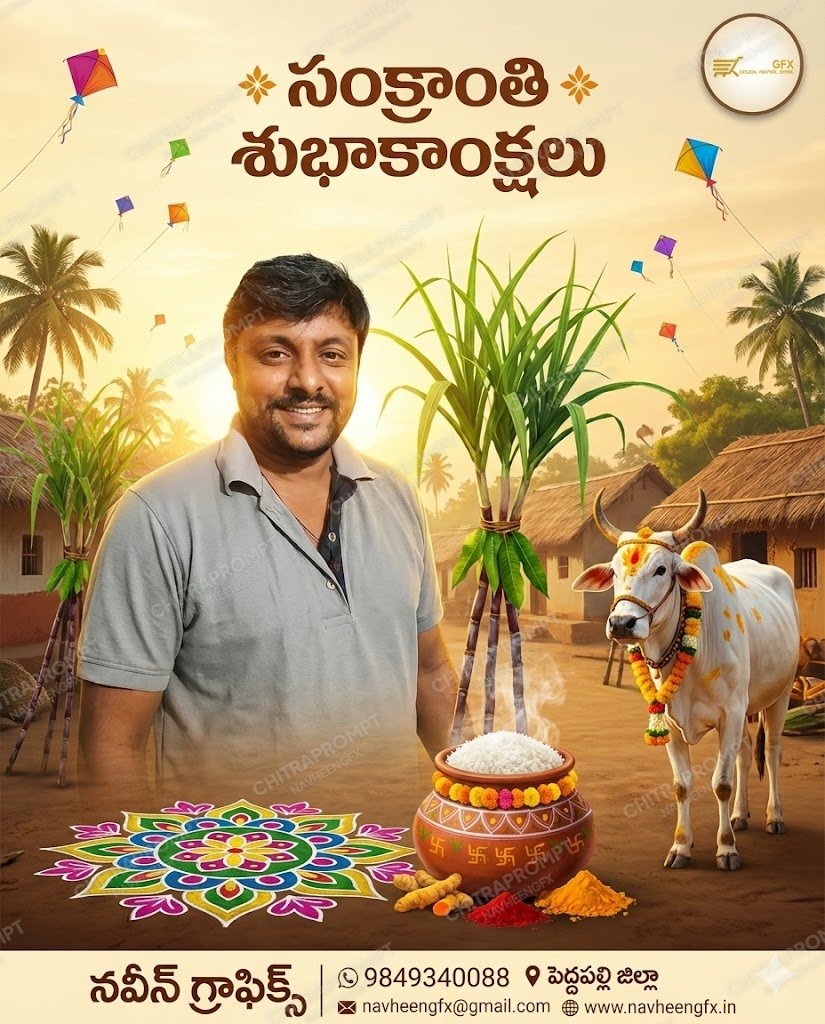 Traditional Telugu Sankranthi Wishes Poster