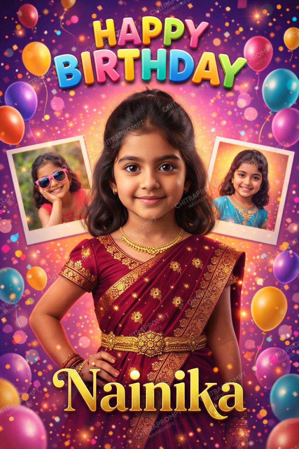 Nainika's Royal Birthday Poster