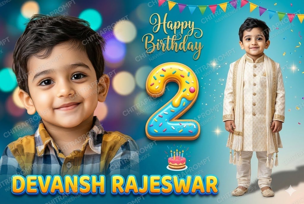Luxury Festive Child Birthday Poster