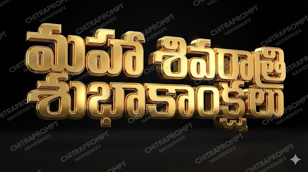 Majestic Gold Shivaratri Typography