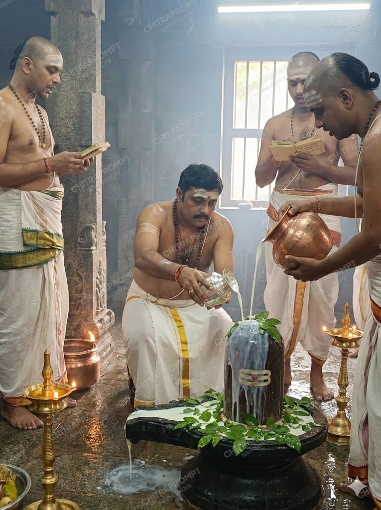 Sacred Morning Rudrabhishekam Ritual