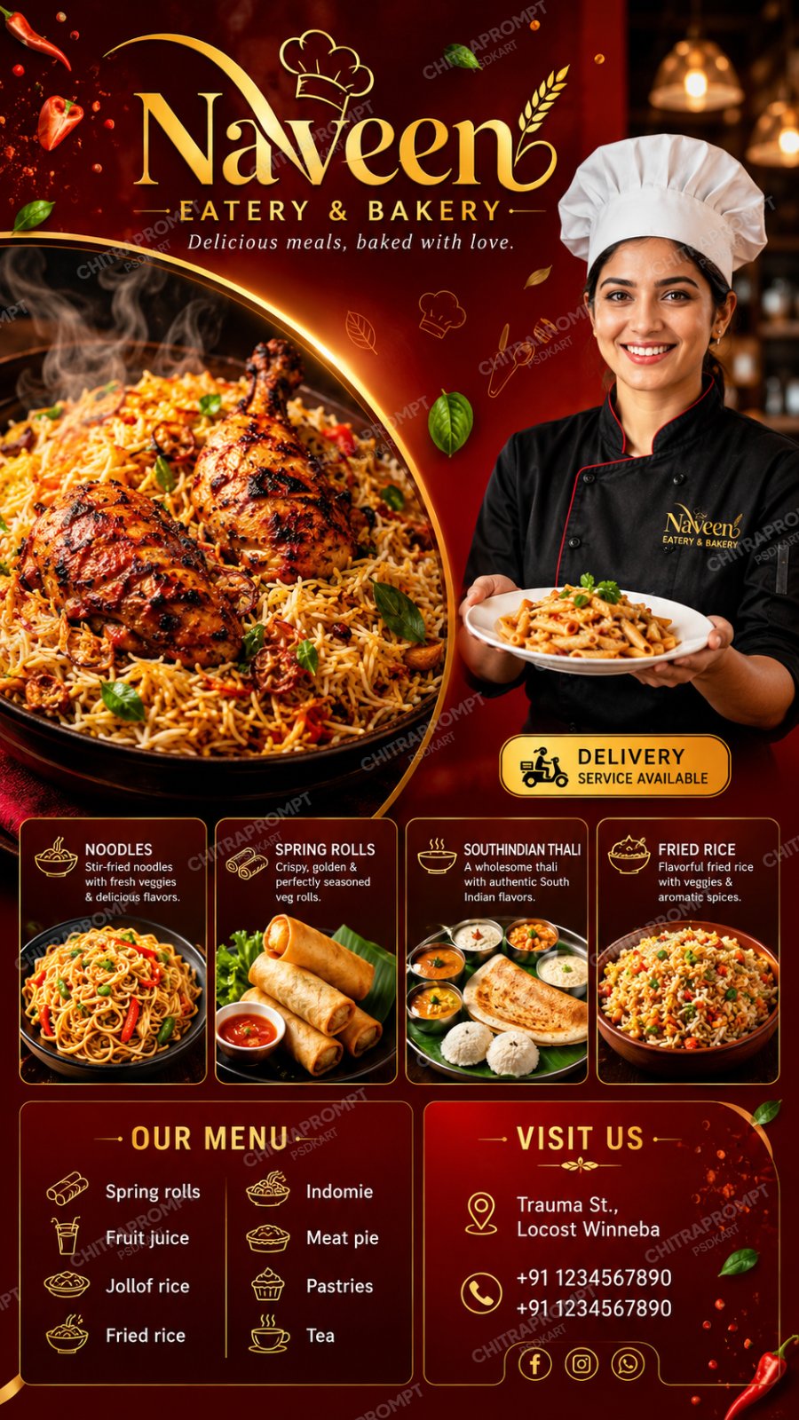 Naveen Eatery Luxury Food Poster