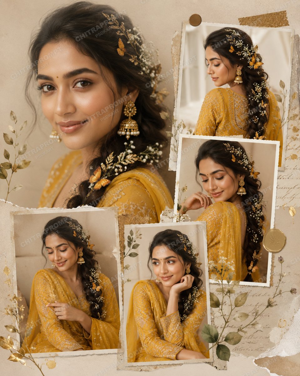 Regal Indian Collage Portrait